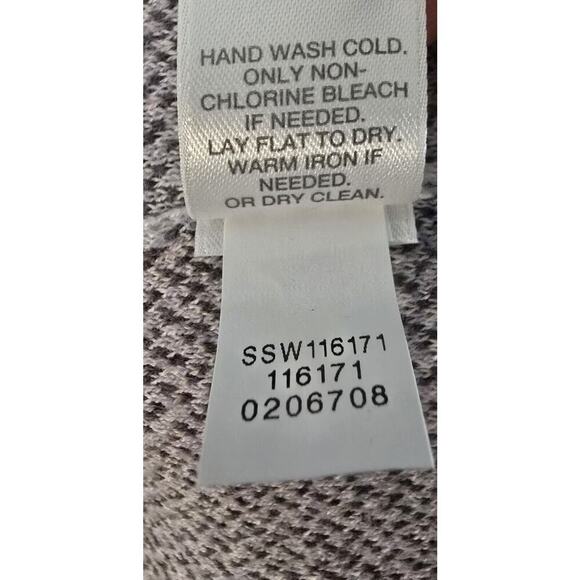 Women's J. Jill Long Zip Front Floral Sweater Jacket Cotton Pockets Sz Large - Picture 8 of 8